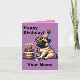 Carte Carlin d'anniversaire Accueil personnalisé