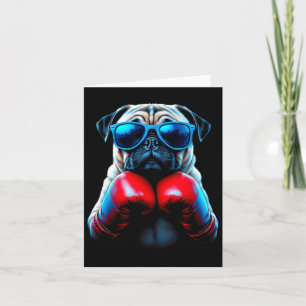 Carte Carlin de boxe Chien Cool de kickboxing