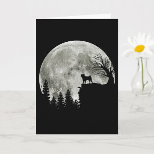Carte Carlin debout sur une montagne lune d'Halloween ef