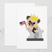 Carte Carlin Dog Independence Day - 4 juillet (Devant / Derrière)