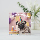 Carte Carlin fête d'anniversaire (Debout devant)