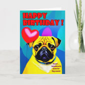 Carte CARLIN mignon du chien drôle (Devant)