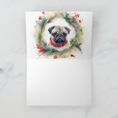 Carte Carlin Noël Wreath Festive Pup (Intérieur)
