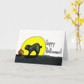 Carte Carlin noir Halloween (Fleur jaune)