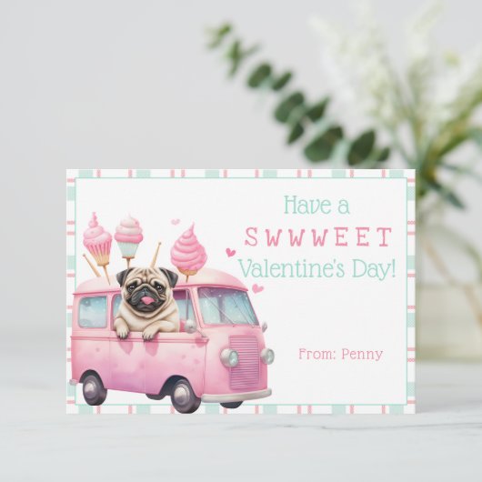 Carte carlin sucrée valentine's day (Debout devant)