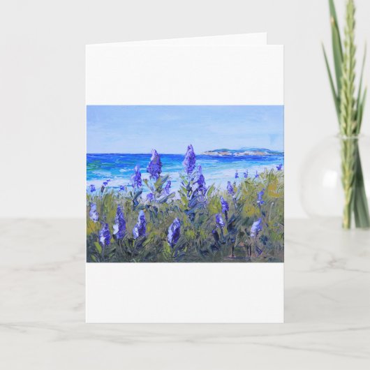 Carte Carmel California, Plage, Lupins, Art Paysage (Devant)