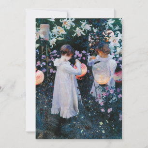 Carte Carnation, Lily, Lily, Rose John Singer Sargent
