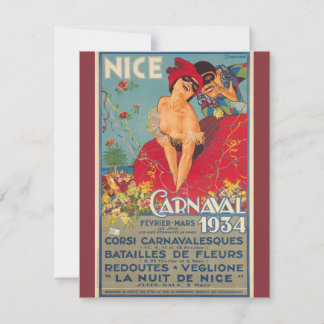Carte Carnaval de France vintage Nice 1934