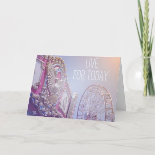 Carte Carnaval | Live For Today Grey Card (Devant)