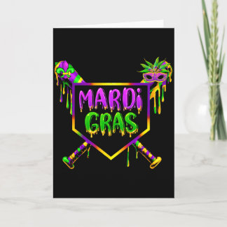 Carte Carnaval Mardi Gras Baseball Masque de Fête Glace