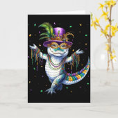 Carte Carnaval Mardigator Mardi Gras Alligator Dansant A (Fleur jaune)