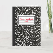 Carte Carnet de composition de l'enseignant Salutation (Devant)