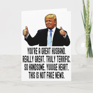 Carte Carnet de voeux drôle Trump pour le mari