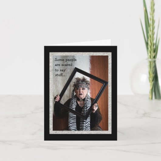 Carte Carnet de voeux humoristique trop effrayé pour dir (Devant)