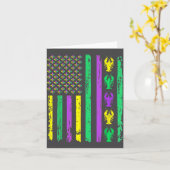 Carte Carnival Mardi Gras Usa American Flag Crawfish Par (Fleur jaune)