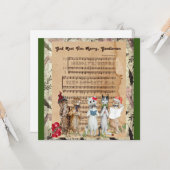 Carte Caroleurs de chats de Noël (Devant/Arrière en situation)