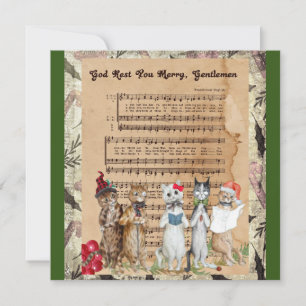 Carte Caroleurs de chats de Noël