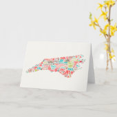 Carte Caroline du Nord | Joyeuses Fêtes (Fleur jaune)