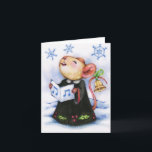 Carte Caroling Christmas Mouse mignonne Animal Grete Car<br><div class="desc">© Carmen Medlin Art</div>