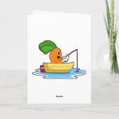Carte Carotte dans un bateau à la pêche à la canne à pêc (Dos)
