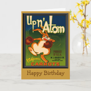 Carte Carottes de Californie vintage et anniversaire