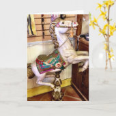 Carte Carousel Horse Grey Card (Fleur jaune)