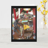 Carte Carousel Horse Grey Card (Fleur jaune)