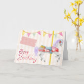 Carte Carousel Joyeux anniversaire (Fleur jaune)