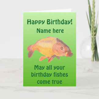 Carte Carp Fish Birthday card