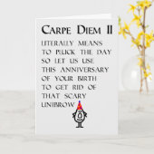 Carte Carpe Diem II Un Poème D'Anniversaire Drôle (Fleur jaune)