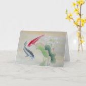 Carte Carpe Koï au Lotus (Fleur jaune)