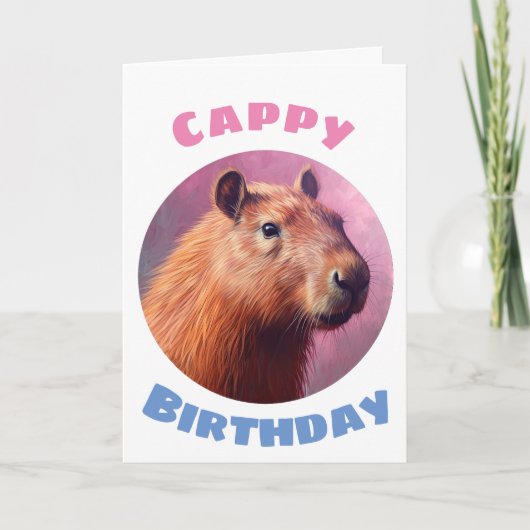 Carte Carpincho le Capybara - Joyeux anniversaire "Cappy (Devant)