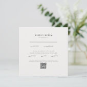 Carte Carré Crème Mariage QR Code II RSVP (Debout devant)