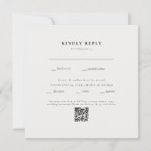 Carte Carré Crème Mariage QR Code II RSVP (Devant)