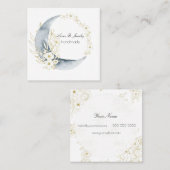 Carte Carré de la lune d'aquarelle et du cadre ron (Devant / Derrière)