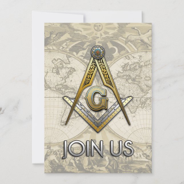 Carte Carré maçonnique et compas (Devant)