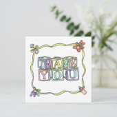 Carte Carré Merci bébé (Debout devant)