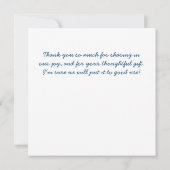 Carte Carré Merci bébé (Dos)