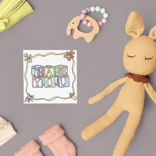 Carte Carré Merci bébé