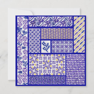 Carte carré Patchwork violet