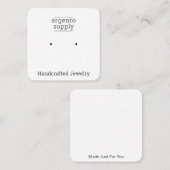 Carte Carré personnalisée pour les boucles d'oreil (Devant / Derrière)
