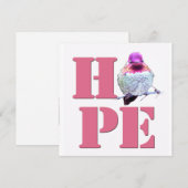 Carte Carré photo HOPE Pink Anna's Hummingbird (Devant / Derrière)