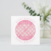 CARTE CARRÉ ROSE "Joyeux anniversaire" Carte à pla (Debout devant)