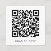Carte Carré RSVP SOFIA Modern Simple Clean QR Code (Dos)
