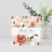 Carte Carré subtil à fleurs rouges et blanches (Debout devant)