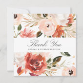 Carte Carré subtil à fleurs rouges et blanches (Devant)