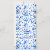 Carte Carreaux bleus carreaux citron porcelaine mariage (Dos)