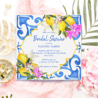 Carreaux bleus citron Bougainvillea Amalfi nuptial