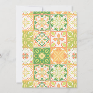 Carte Carreaux ornés en vert et jaune