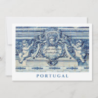 Carreaux religieux portugais bleu avec deux anges